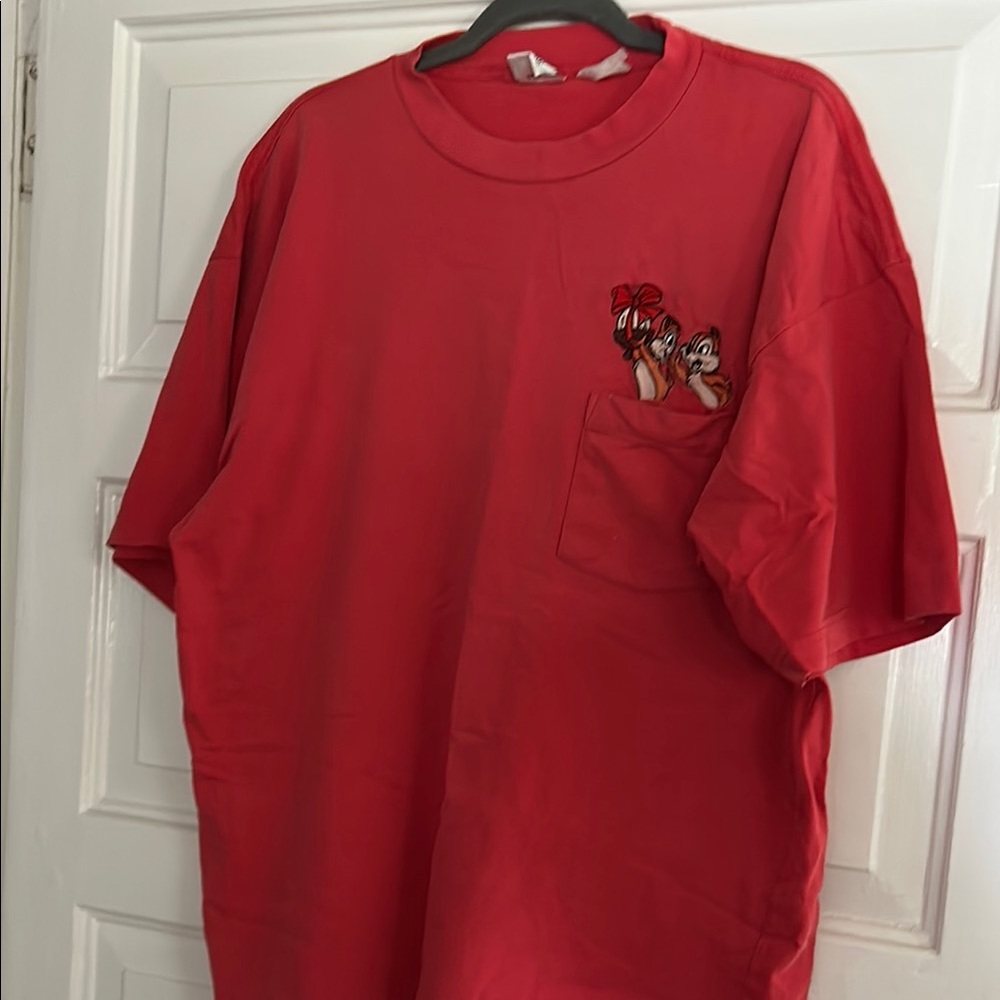 Disney Red Graphic T-Shirt with Cartoon Design